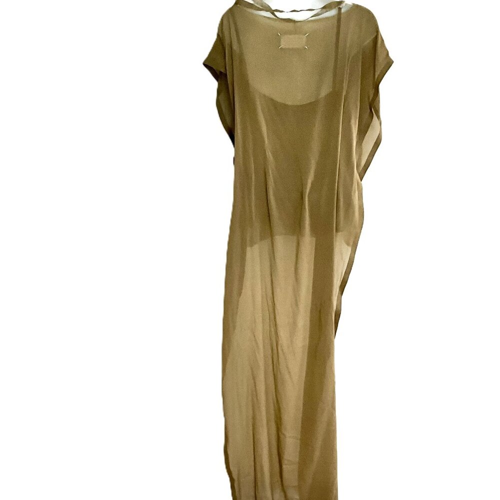 Maison Martin Margiela Silk Draped Asymmetric Top w/Long Train Sheer IT44 - Picture 5 of 12